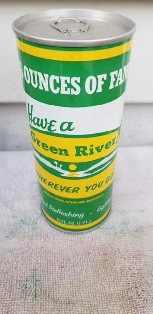 16Oz Green River Straight Steel  Soda Can Cans Empty Up