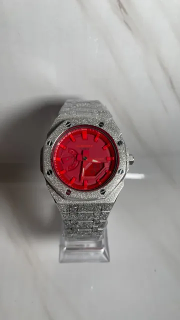 Casio G-Shock Watch Stainless Steel Modification Elegant Casioak Mod Frost Metal