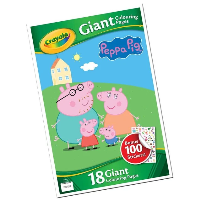 CRAYOLA PEPPA PIG 18 Giant Colouring Pages Posters Sheets 49cmx32cm 100 ...