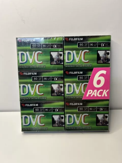 6-Pack Fujifilm DVC Mini DV Digital Video Cassette DVC60 Tape Blank Fuji Sealed