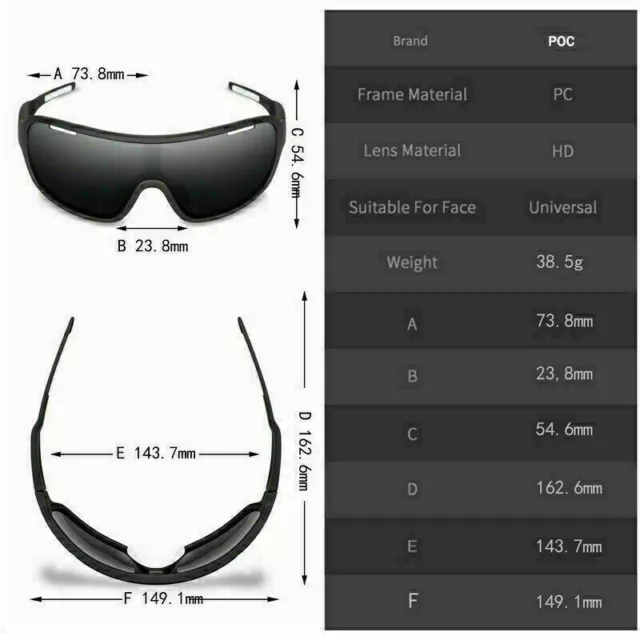 5 Pieces POC Sunglasses Polarized Cycling Glasses Sports Glasses Glasses 2023 UK 3