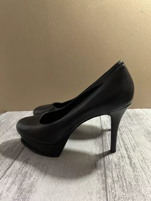 Vera Wang Lavender Women's Size 8.5 M Black Leather Platform Pumps Heels