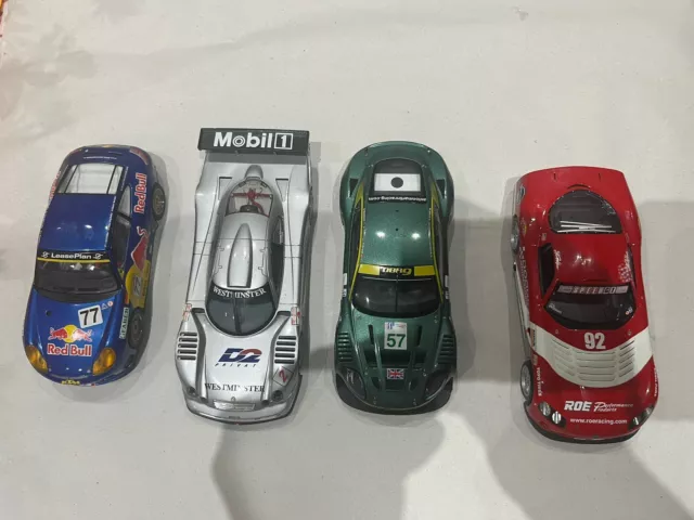 Scalextric Car Bundle X4 Porsche 911 GT3R Red Bull , CLK LM , DBR9 , Viper