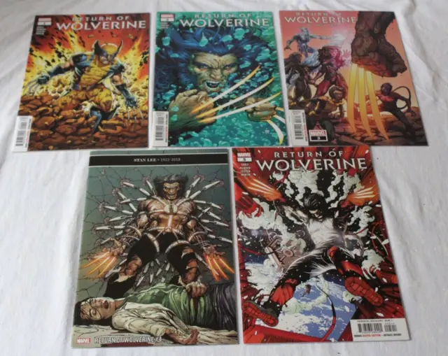 RETURN OF WOLVERINE #s 1 - 5 Marvel Comics Complete FULL SET RUN X-Men NM NEW