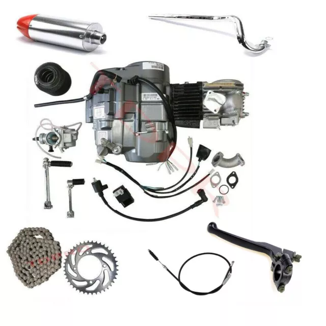 Lifan 140cc Manual Engine Motor Exhaust Kit fo Pit Bike CRF50 CT70 CT90 Coolster
