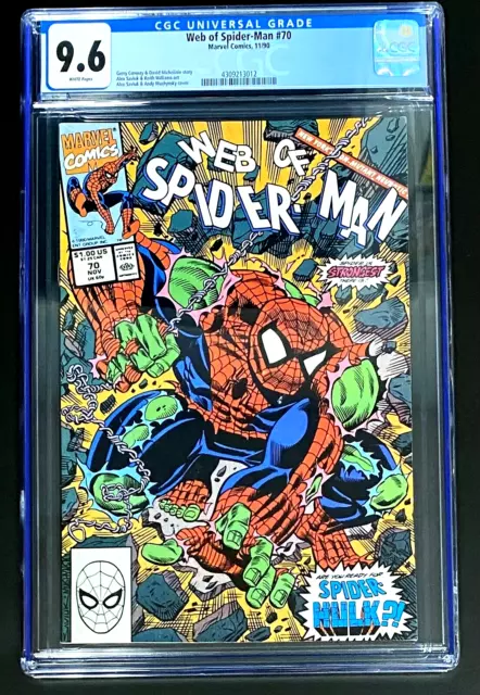 🔥🔑 Web of Spiderman #70 1990 CGC 9.6 NM+