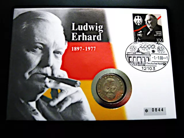 Numisbrief  BRD  2 DM  1994  "Ludwig Erhard"