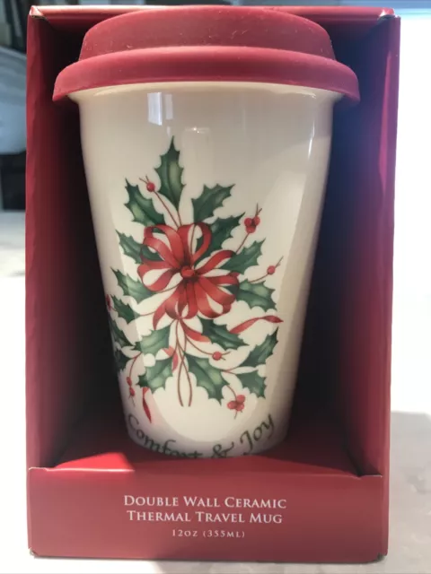 Starbucks Double Wall Traveler - Red Holiday Cup, 12 oz. Ceramic Mug With  Gift Box 