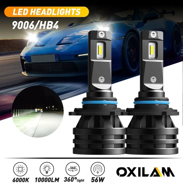 2X OXILAM 9006 LED Headlight Bulbs Low Beam Super Bright Noiseless Plug&Play EAP