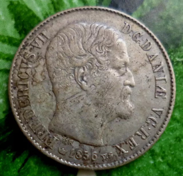 Dänemark 16 Skilling R.M. Silber 1856 Frederik 7