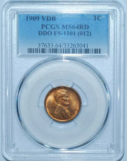 1909 VDB PCGS MS64RD Red DDO FS-1101 Double Doubled Die Obverse Lincoln Cent