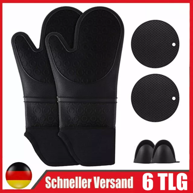 Ofenhandschuhe Topflappen Set Topfhandschuhe Hitzebeständig Kochhandschuhe 260°C