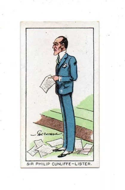 CARRERAS CIGARETTE CARD NOTABLE M.P.s 1929 No. 7  SIR PHILIP CUNLIFFE -LISTER
