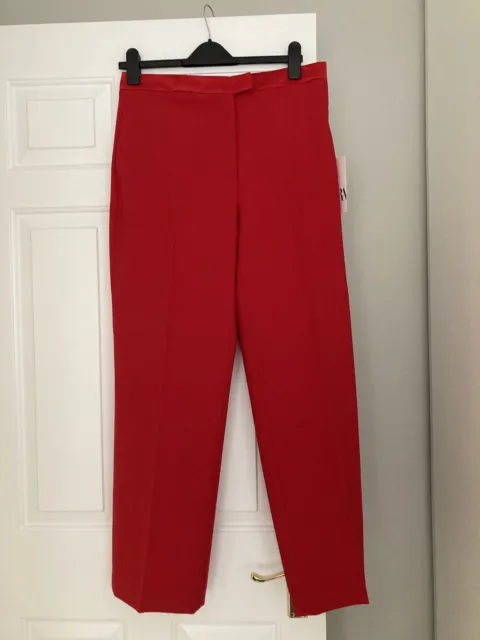 ZARA RED HIGH Waist Trousers With Belt Size XS Genuine Zara £35.00 -  PicClick UK