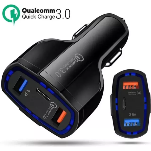 Chargeur Telephone Pour Voiture USB, 3 Ports 36W Quick Charge 3.0