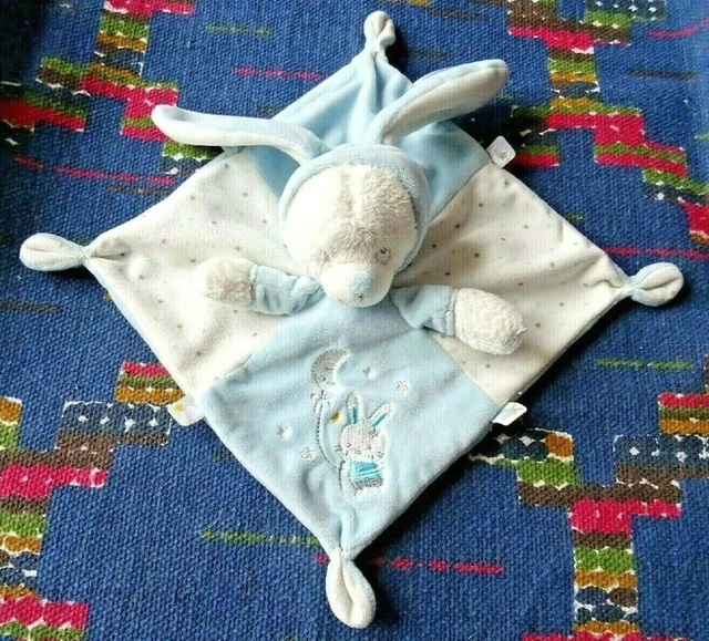 Up / Doudou Plat Max & Sax Ours Lapin Bleu Blanc Lune Etoile  Kom  Neuf
