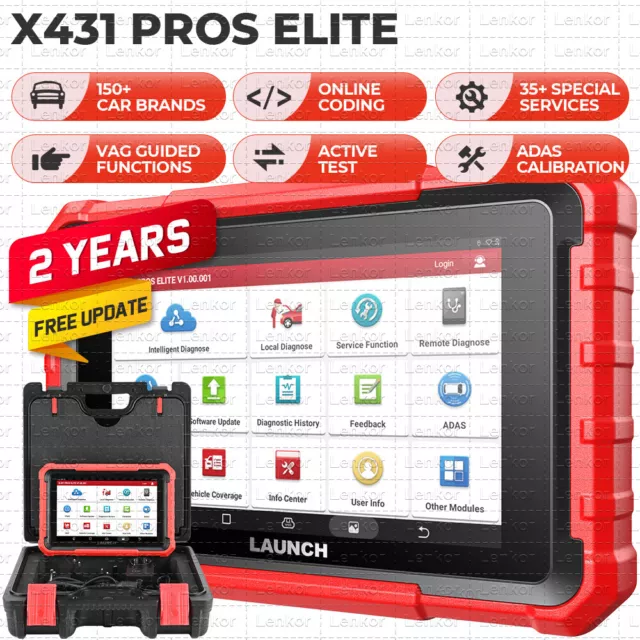 2024 LAUNCH X431 PRO ELITE V5.0 Auto OBD2 Diagnosegerät ALLE SYSTEM ECU Coding