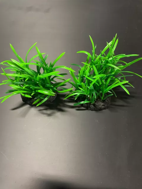 PREMIUM Small Artificial Aquarium Plants - Set of 2 - Aquatics Safe
