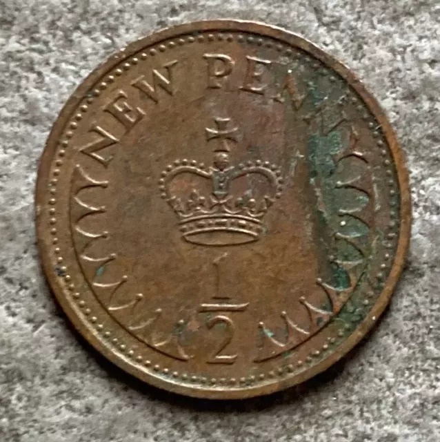 Vintage 1971 UK Half Penny Coin United Kingdom Great Britain England