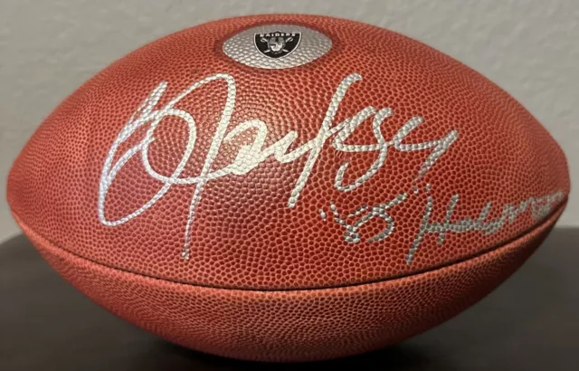 Bo Jackson signed "The Duke" Official Raider NFL Game Ball Beckett COA