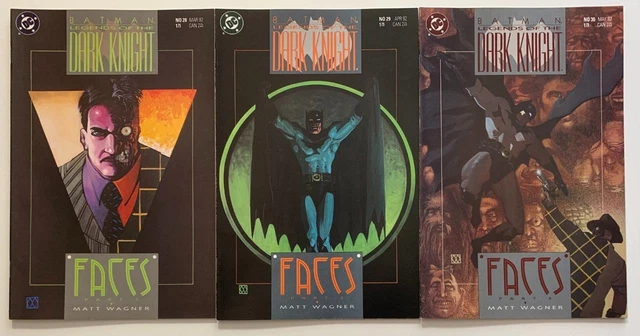 Batman Legends of Dark knight #28 to #30 Faces all 3 parts (DC 1992) VF +/-