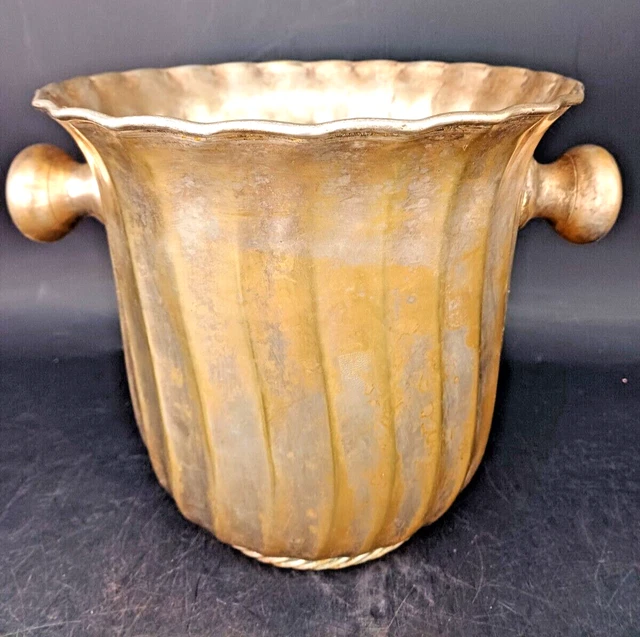 Seau à Champagne Ancien – Métal Argenté – Bac à Glaçons Cocktail – Vintage