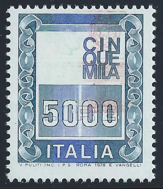 1978 Italie - République, n° 1056 Ad Lire 5 000 VARIÉTÉ SYRACUSAINE MANQUANT