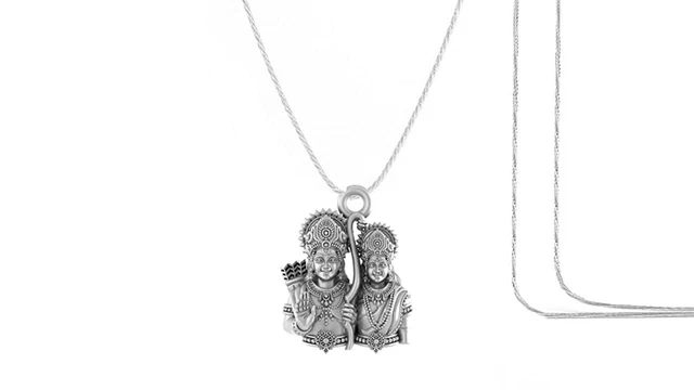 Indian Rope Chain INDIAN TRADITIONAL PURE Silver God Ram Sita Rope Chain 18inch Pendant ...