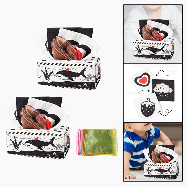 Play Scarves, Baby Tissue Box, Busy Pull Tissue Activities, Montessori Game for