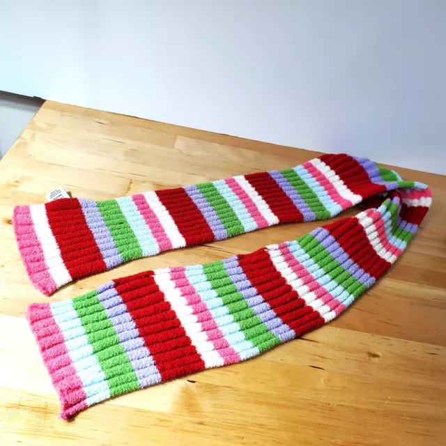 VTG Y2K Hol' 01 Gap Kids Scarf Multicolor Striped Winter 7 in x 50 in