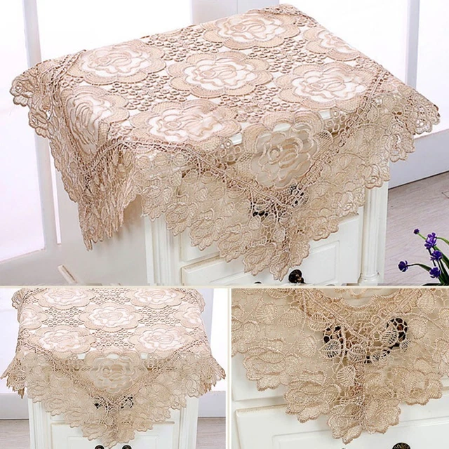 Mantel redondo café encaje floral doily mantel decoración de boda/fiesta