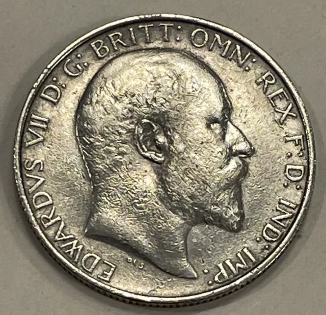 1907 Edward VII 0.925 Silver Florin Coin