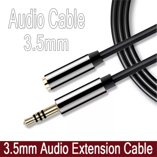 Stereo 3.5mm Audio Jack Extension Cable Male to Female Headphone Aux Cord 4-Pole