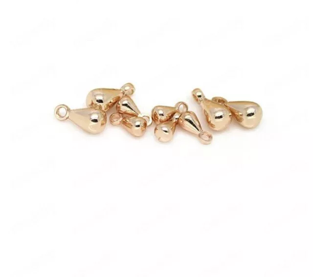 Gold Plated Brass Drop Shape End Beads - DIY Champagne Bead Jewelry Accessories