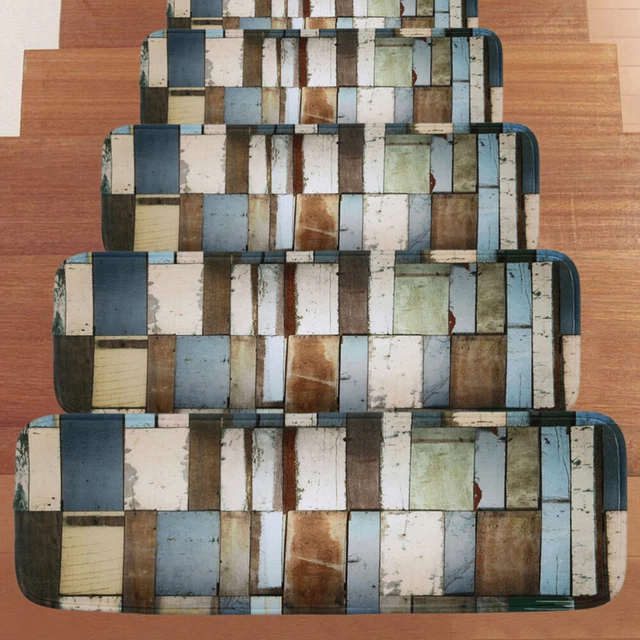 Non- Stair Carpet Treads Washable Stair Tread Mat with Adhesive Tape and