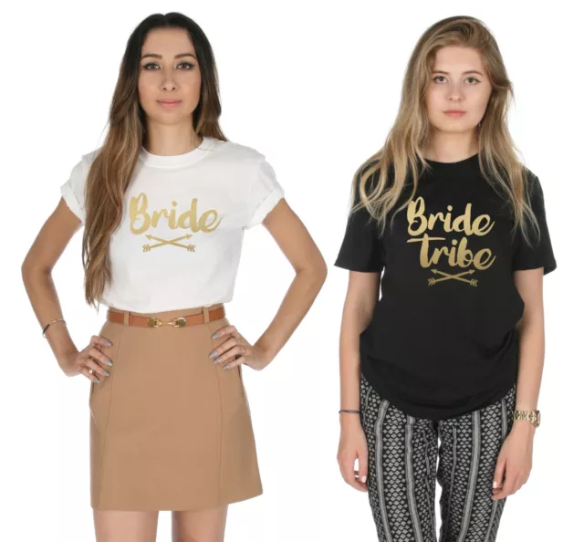 Bride Tribe T-shirt Top Wedding Hen Do To Be Party Bridesmaid Bridal Shower Set