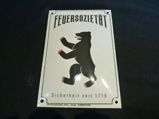 Emailleschild Feuersozietät Berlin 16cm x 24cm neuwertig