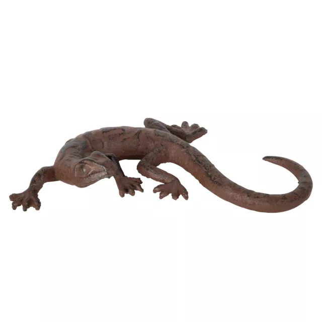 1 Salamander Eidechse Gecko Echse Deko Garten Guss Gusseisen 19,5 cm lang Neu