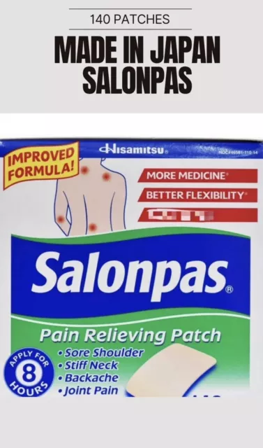 Made In Japan Salonpas Pain Relieving 140 Patches 4.2*6.5cm EXP 2/26