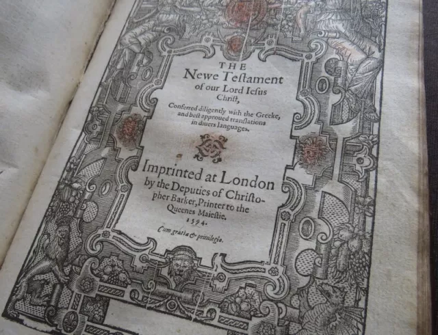 ELIZABETHAN BIBLE ~1594~ BOOK PSALMS Concordance COMMON PRAYER Woodcut CHRISTIAN