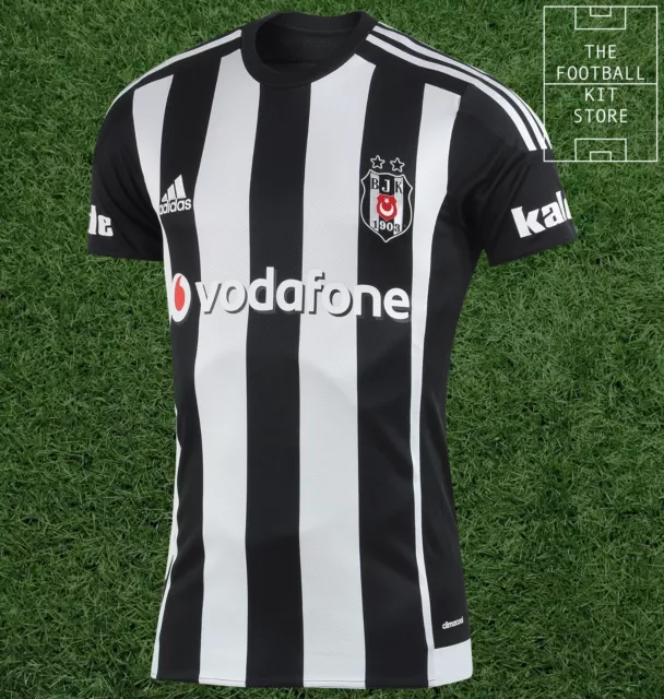 BESIKTAS 2011/12 AWAY (XL,L) BLACK/WHITE ADIDAS TURKEY SHORT SLEEVE SOCCER  SHIRT