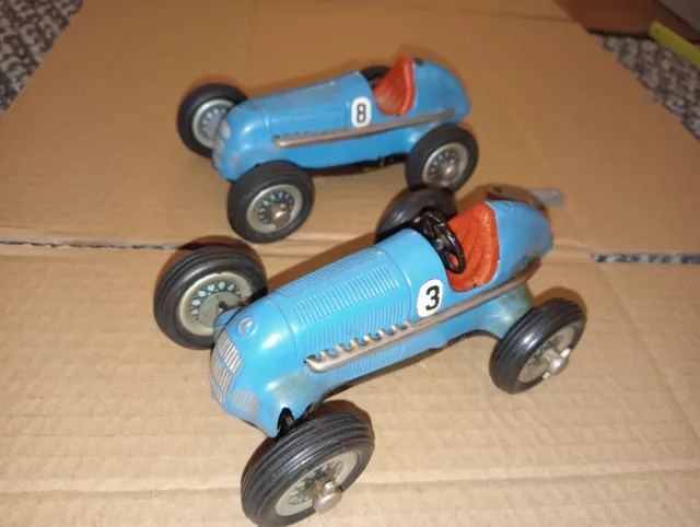 2 X Schuco Germany Original"Studio"(#1050)Racing Car(Tin Clockwork) & Key