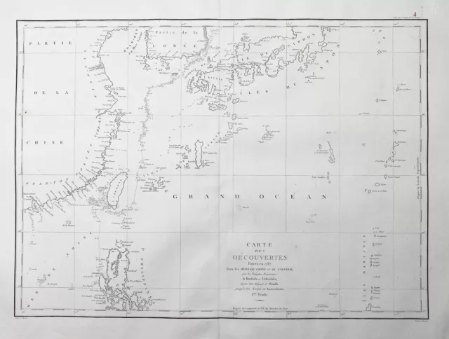 Japon Corée Taiwan Chine Philippines Asiatique Asie Carte Map Carte 1798