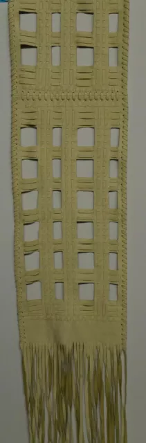 Bajra Shawl Scarf Wrap Leather ? Fringes Woven Intertwined Off White Woven Soft Bajra Shawl Scarf Wrap Leather ? Fringes Woven Intertwined Off White Woven Soft