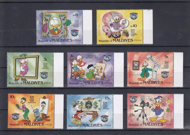 Timbre Stamp 8 Maldives Y&T#968-75 Disney Donald  Neuf**/Mnh-Mint 1984 ~A26