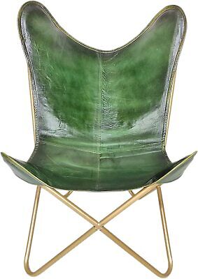 Handmade Vintage Green Leather Home & Office Relaxing Comfortable Arm Chair