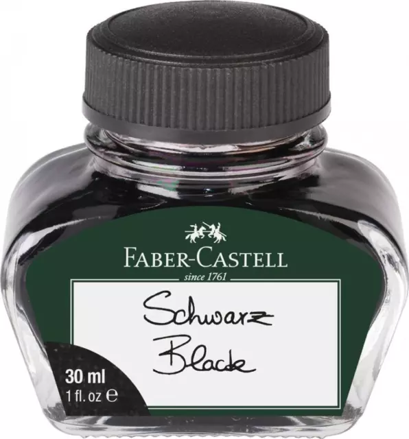 FABER-CASTELL Tinte im Glas, schwarz, Inhalt: 62,5 ml nicht löschbar