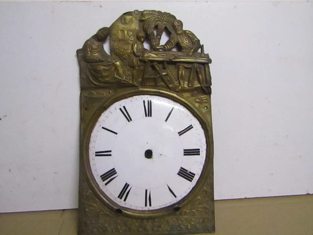 Cartouche émaillée Ancienne Pour Horloge Comtoise - Chiffre 12, Hauteur 41mm