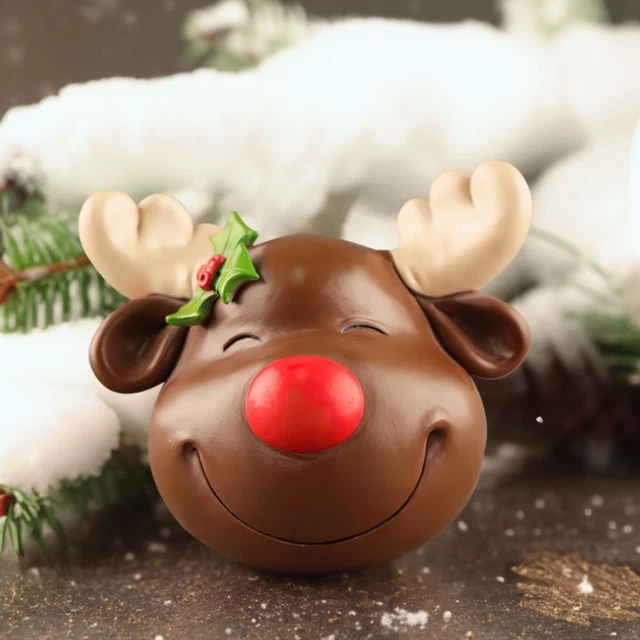 Creative Pupazzo di Neve Testa Resina Alce Capodanno Arredamento Festa Natale Casa