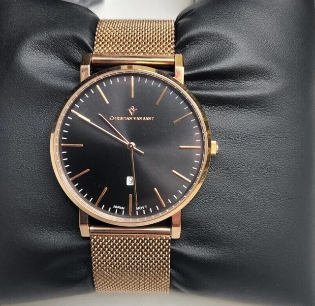 Christian Van Sant Mens Paradigm Analog Display Quartz Rose Gold Watch CV4321